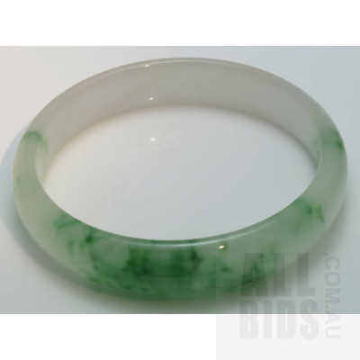 Jade Bangle - green & white