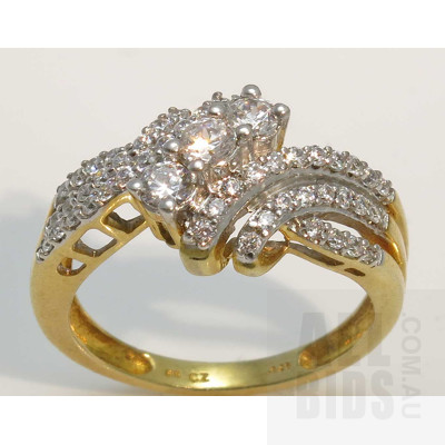 18ct Gold-plated Sterling Silver CZ Ring