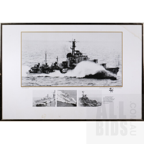 Framed Presentation of Australian Destroyers Post WWII