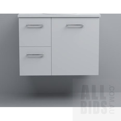 Neko Locus, 750mm, White Gloss, Wall Hung Vanity Cabinet Only - Lot Of Two - ORP$695.20 Combined