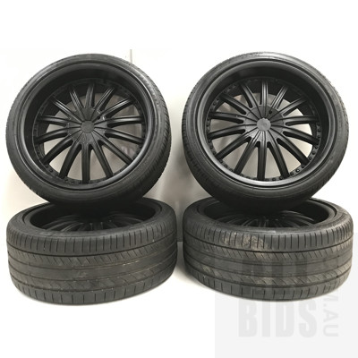 Staggered Set Of 4, 20 Inch Rims With Continental Tyres