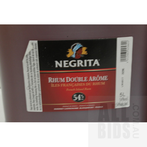 5 Litre Bottles of Negrita Double Aroma Rum and Brandy Extract - Lot of Two - New