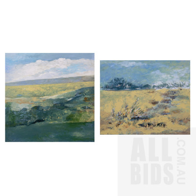 Ingrid Weiss, Two Landscape Studies, Oil on Canvas, Largest 61 x 61 cm (2)