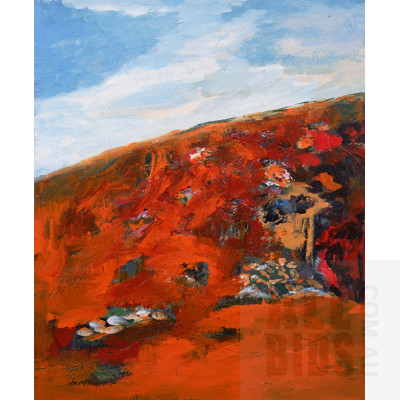 Ingrid Weiss, Orange Landscape, Oil on Canvas, 60 x 50 cm