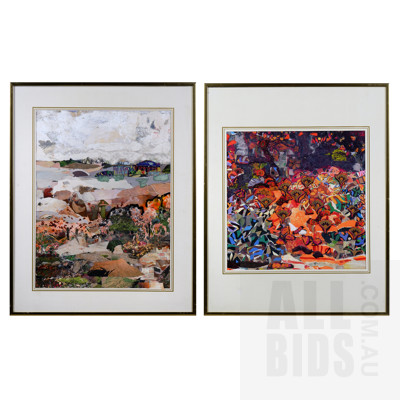 Ingrid Weiss, A Pair of Framed Collage Compositions, 30 x 30 cm (2)