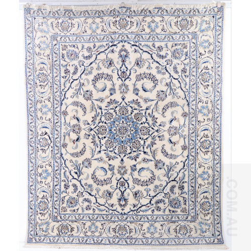 Persian Style Hand Knotted Rug with Central Medallion