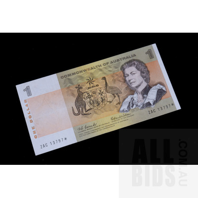 $1 STAR NOTE 1966 Coombs Wilson Australian One Dollar STAR Banknote R81S ZAC13797*