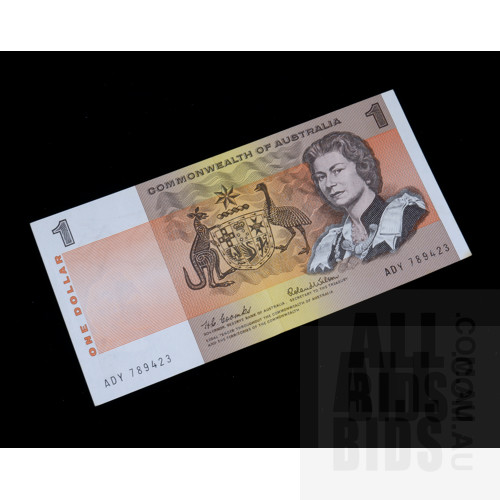 $1 1966 Coombs Wilson Australian One Dollar Banknote R81 ADY789423