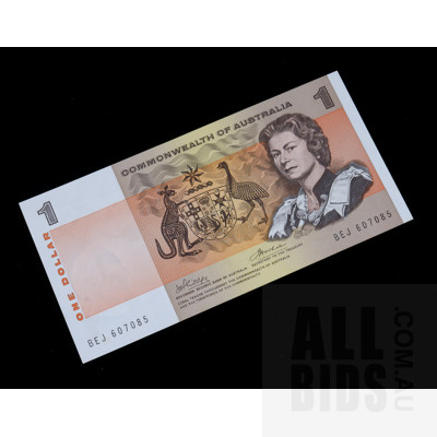 $1 1972 Phillips Wheeler Australian One Dollar Banknote R84 BEJ607085