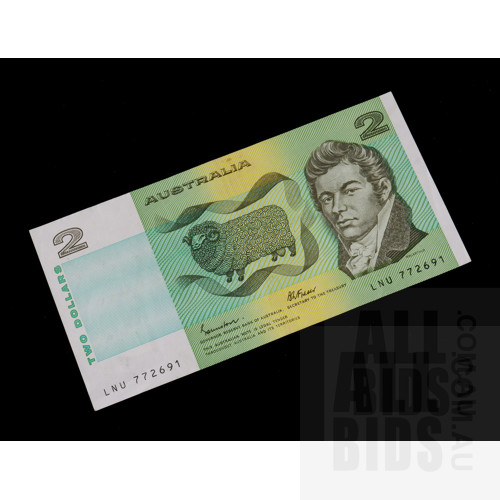 $2 1985 Johnston Fraser Australian Two Dollar Note R88 LNU772691