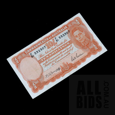 10/- 1942 Armitage McFarlane Australian Ten Shilling Banknote R13 F81332307