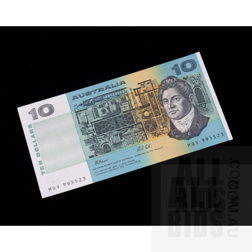$10 1991 Fraser Cole Australian Ten Dollar Banknote R313 MQV995523