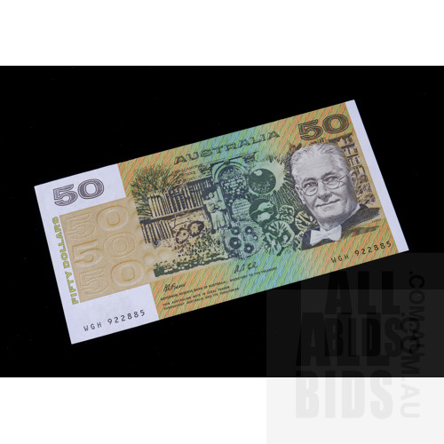 $50 1991 Fraser Cole Australian Fifty Dollar Banknote R513 WGH922885