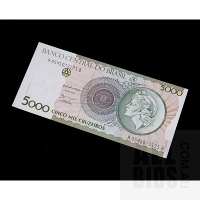 Brasil 5 000 Cruzeros Banknote A0541073171B