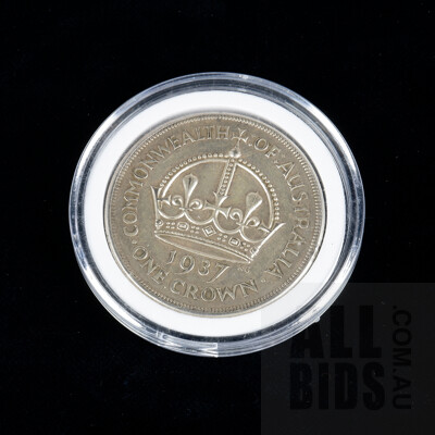 1937 Crown Australian Five Shilling Coin