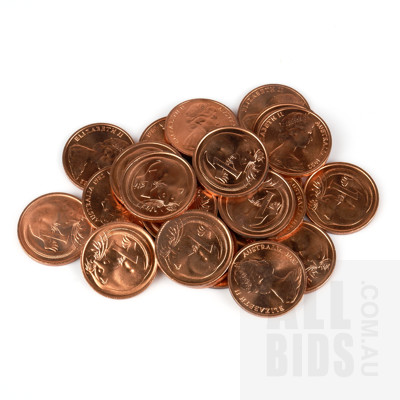 24 X 1982 Australian One Cent Coins Loose