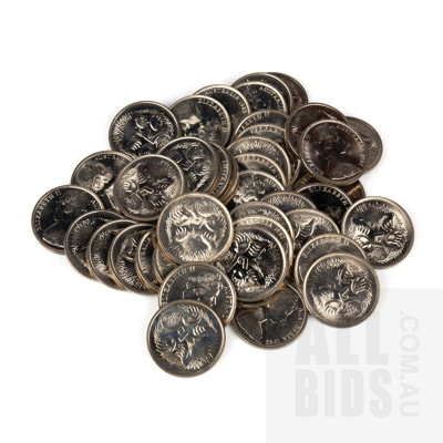 39 X 1982 Australian Five Cent Coins Loose