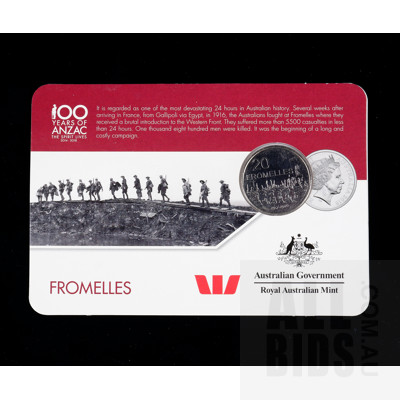 2018 20c Australian Twenty Cent Coin Fromelles Commemorative