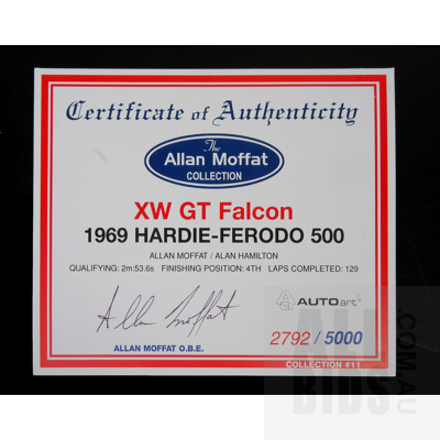 Autoart -1969 XW GT Falcon- 1:18 Scale Model Car Signed By Allan Moffat