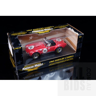 American Muscle- 1965 Shelby Cobra - 1:18 Scale Model Car Signed By Carroll Shelby and Phil Hill (triple Le Mans winner and 1961 F1 champion)