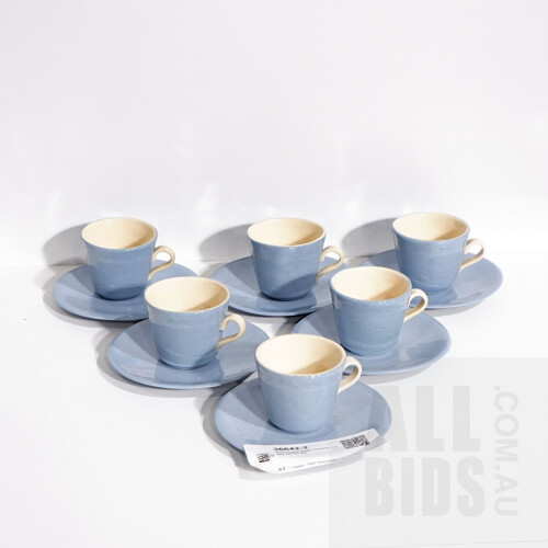 Retro Hand Made Ceramic Coffee Set for Six