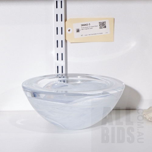 Kosta Boda Art Glass Bowl with Original Label