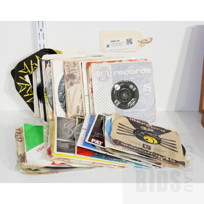 Quantity Approximately 50 x 7inch Vinyl Singles, Including Elvis and more