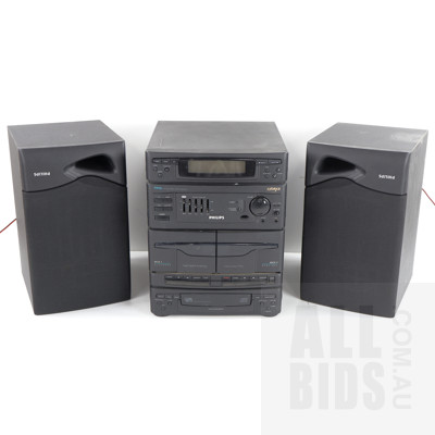 Phillips Stereo Mini Hi Fi System FW26 and Pair Phillips Speakers