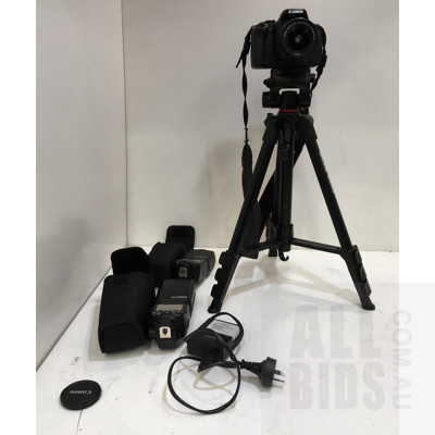 Canon EOS 600D Camera, Slik S640 Tripod, Canon Speedlite 430EX ll Flash And Speedlite 600EX ll RT Flash