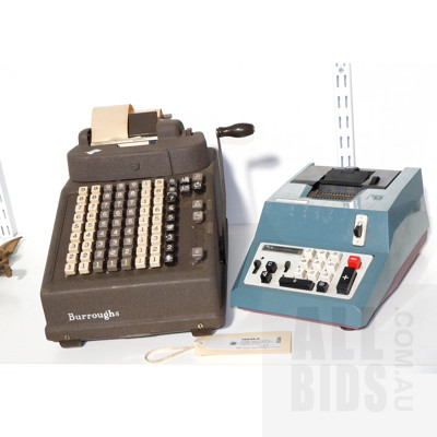 Vintage Italian Olivetti Calculator and Another Burroughs Example