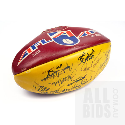 AFL Brisbane Bears Football Signed by Various Players Including Roger Merrett, Michael McLean, Ashley Green, Nigel Palfreyman and More, Circa 1992