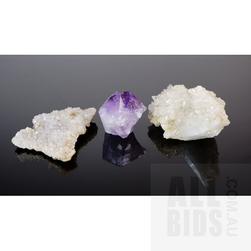 Collection of Amethyst and Quartz Crystals