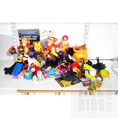 Large Collection of McDonalds, Hasbro, Marvel, and Other Toys 