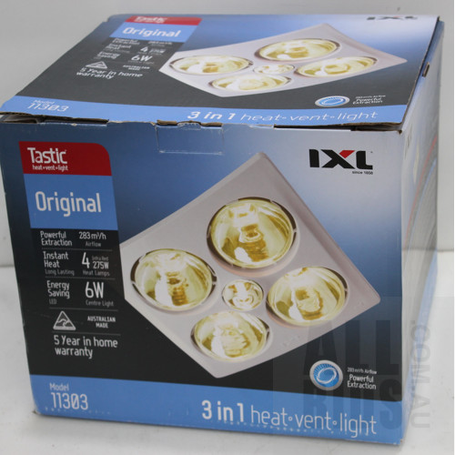 IXL Tastic 3 in 1 Heat, Vent, Light - New