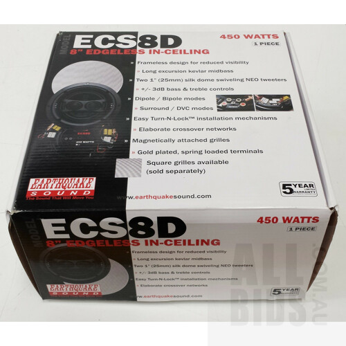 Earthquake (Sound ECS8D) 8" Edge-less In-Ceiling Speaker- In Original Packaging