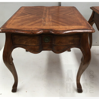 Drexel Heritage Oak Occasional Tables With Single Draw - Lot Of Two