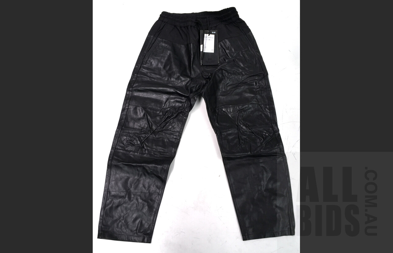 Alexander Wang X H&M Women Genuine Leather pants Stretch waist