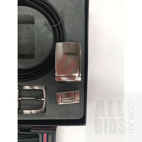 Tommy Hilfiger Tri-Fold Black Leather Wallet and Tommy Hilfiger Belt