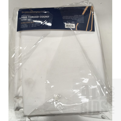 Daniel Brighton Super King Size Cotton Rich 1000TC Sheet Set - Lot Of Two - ORP $450 Combined