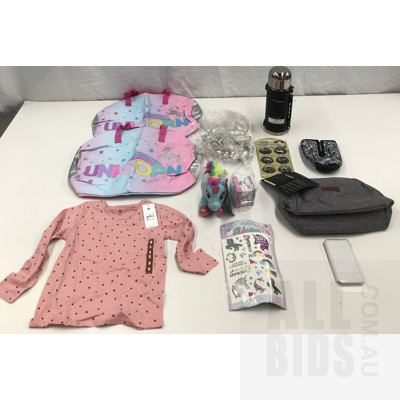Unicorn Themed Children's Goods and Clothes Plus Thermos Thermocafe And Samsung Galaxy S10e Phone Cover