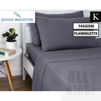 Daniel Brighton King Size Cotton Flannelette Sheet Set - Lot Of Two - ORP $300 Combined