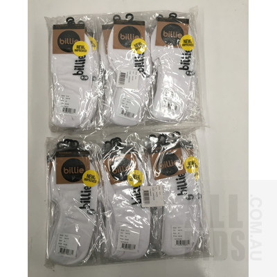 Billie Pair Of Medium White Invisible Ankle Socks- Lot Of 24 - ORP$115 Combined