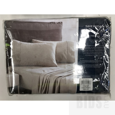 Sheridan Flannelette Queen Size Bed Sheet Set And Quilt Cover Set - Lot Of Two - ORP $500 Combined