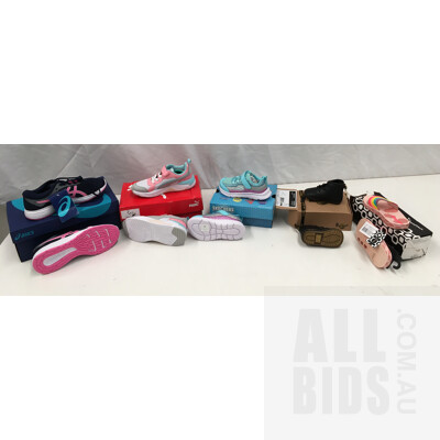 Assorted Babies And Kids Shoes Brands Including Puma And Asics - Lot Of Five