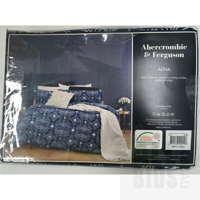 Abercrombie And Ferguson Queen Size Quilt Cover Sets - Lot Of Two - ORP $260 Combined