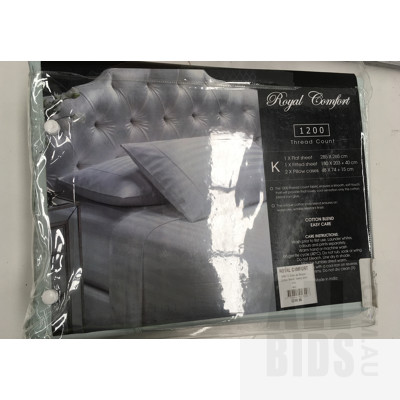 Ardor King Size Fitted Combo Set And Royal Comfort King Size Sheet Set - ORP $460 Combined