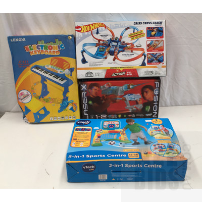 Assorted Kids Toys Including Hot Wheels Criss Cross Crash Track Set