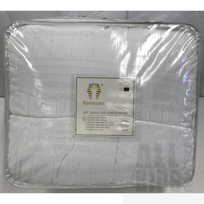 Ramesees White 12 Piece Seersucker Comforter Set