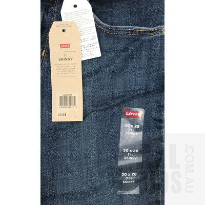 Levis 711 Skinny Women's Jeans, Wrangler Strangler Blue Cash Jeans, Goliath Black Fringe Jeans - Sizes 30 And 32 - Lot Of 11 - ORP More Than $400