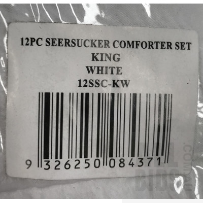 Ramesees White 12 Piece Seersucker Comforter Set